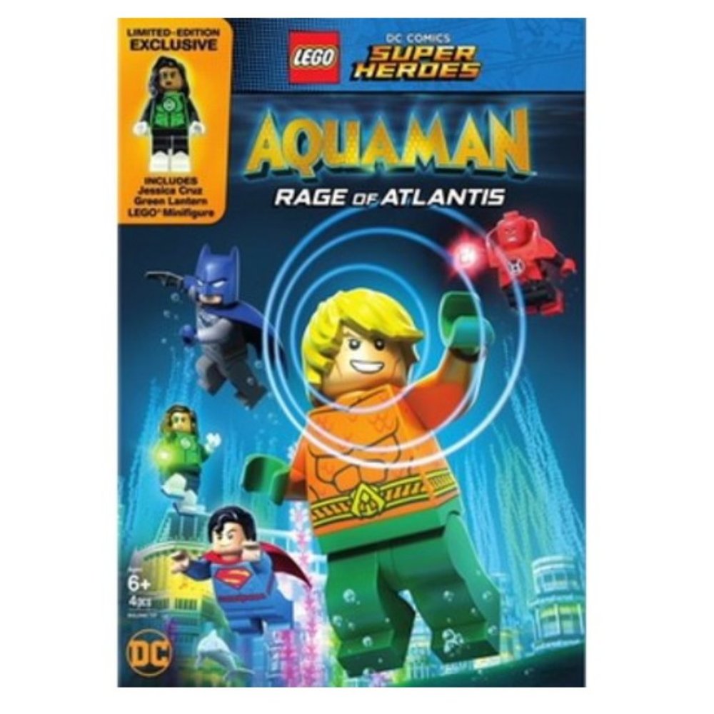 LEGO DC Comics Super Heroes AQUAMAN Rage of Atlantis DVD (w/ MINI FIGURE) Sealed